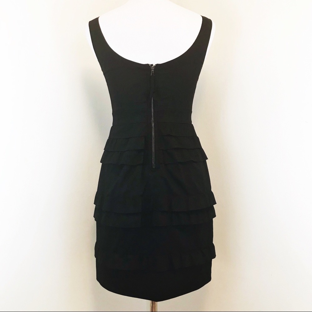 Elie Tahari Black Ruffle Cocktail Dress LBD Size 0 - Picture 4 of 8